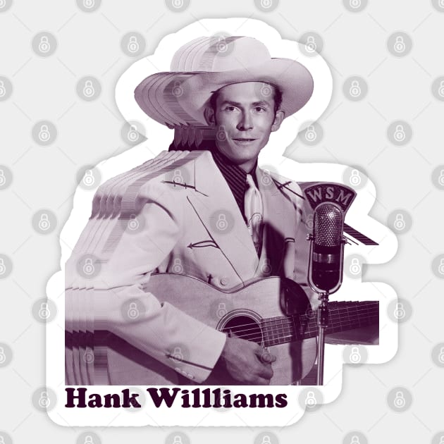 Hank Williams /// Retro Sticker by PiedPiper